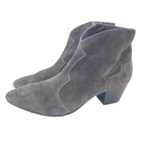 Ash Womens Cowboy Ankle Boots Booties Gray Block Heel Pointed Toe Zip 10 EUR 40